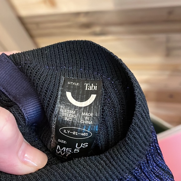 Size 5.5 M/7W New black & purple metallic (Dark Disco) Tabi shoes from iLYSM.com - Picture 7 of 11